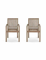 Porthallow Dining Chairs with Arms Set of 2 Natural