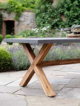 Burford Table, Large in Grey - Polystone