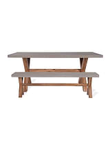 Burford Table & Bench Set Small Natural
