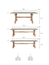 Burford Table & Bench Set Small Natural