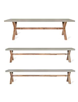 Burford Table & Bench Set Large Natural