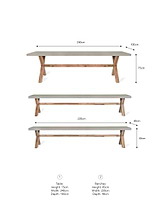 Burford Table & Bench Set Large Natural