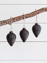 Elkstone Festive Baubles Set of 3 Black