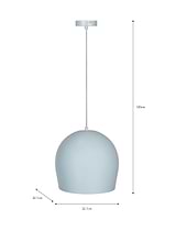 Grafton Pendant Light in Tarn Blue - Steel