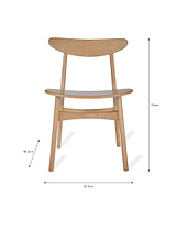 Longcot Dining Chairs Set of 2 Natural