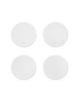 Round Coasters Ceramic Set of 4 White