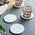 Round Coasters Ceramic Set of 4 White
