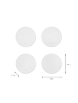 Round Coasters Ceramic Set of 4 White