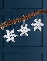Airdrie Snowflakes Set of 3 White