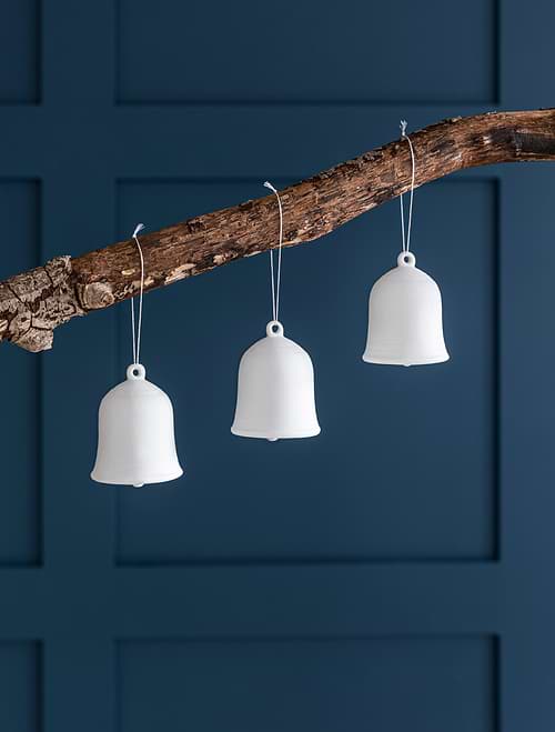 Airdrie Christmas Bells Set of 3 White