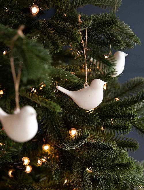 Airdrie Bird Baubles Set of 3 White