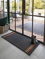 Triple Stripe Doormat Double Charcoal