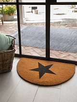 Star Half Moon Doormat Natural