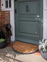 Charcoal Border Half Moon Doormat Natural