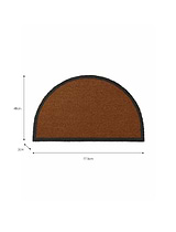 Charcoal Border Half Moon Doormat Natural