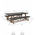 Chilford Table & Bench Set Large Grey
