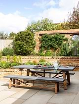 Chilford Table & Bench Set Large Grey