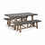 Chilford Table & Bench Set Small Grey