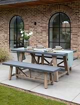 Chilford Table & Bench Set Small Grey