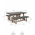 Chilford Table & Bench Set Small Grey