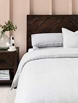 Pembridge Linen Duvet Cover Double Grey & White