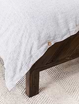 Pembridge Linen Duvet Cover Double Grey & White