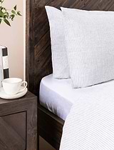 Pembridge Linen Pillowcases Set of 2 Grey & White