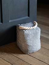 Kington Door Stop Black Chambray