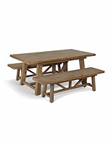 Chilford Solid Wood Table & Bench Set Small