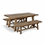 Chilford Solid Wood Table & Bench Set Small