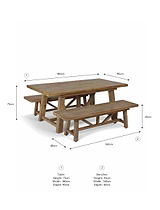 Chilford Solid Wood Table & Bench Set Small