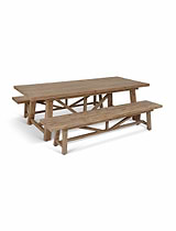 Chilford Solid Wood Table & Bench Set Large