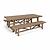 Chilford Solid Wood Table & Bench Set Large