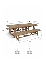 Chilford Solid Wood Table & Bench Set Large