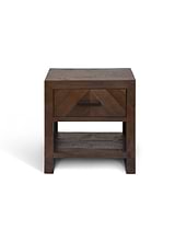 Fawley Chevron Bedside Table Antique Brown