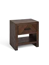 Fawley Chevron Bedside Table Antique Brown