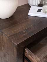 Fawley Chevron Bedside Table Antique Brown