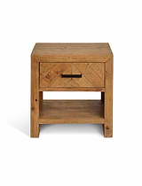 Fawley Chevron Bedside Table Natural