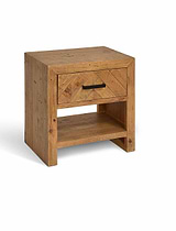 Fawley Chevron Bedside Table Natural