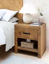 Fawley Chevron Bedside Table Natural