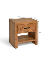 Fawley Chevron Bedside Table Natural