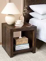 Fawley Chevron Side Table Antique Brown