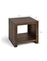 Fawley Chevron Side Table Antique Brown