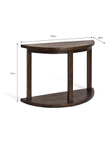 Oxhill Curved Console Table Antique Brown