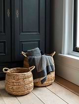 Round basket for blankets clearance