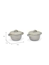 Damerham Ramekin with Lid Set of 2 Grey