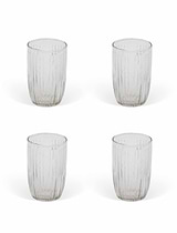 Northmoor Ribbed Tall Tumblers Set of 4 Glass