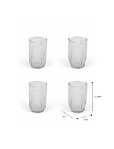 Northmoor Ribbed Tall Tumblers Set of 4 Glass