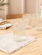 Northmoor Ribbed Tall Tumblers Set of 4 Glass