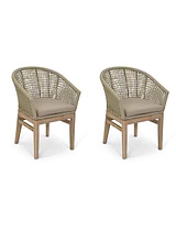 Lynton Dining Chairs with Arms Set of 2 Grey